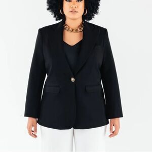 Chloe Kristyn Taylor Tailored Ponte Blazer in Black Size 8